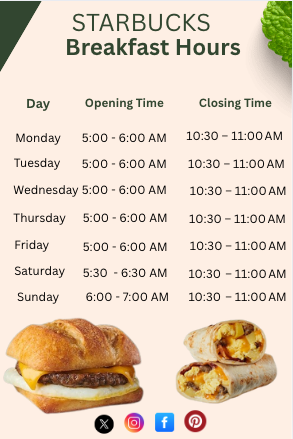starbucks breakfast hours